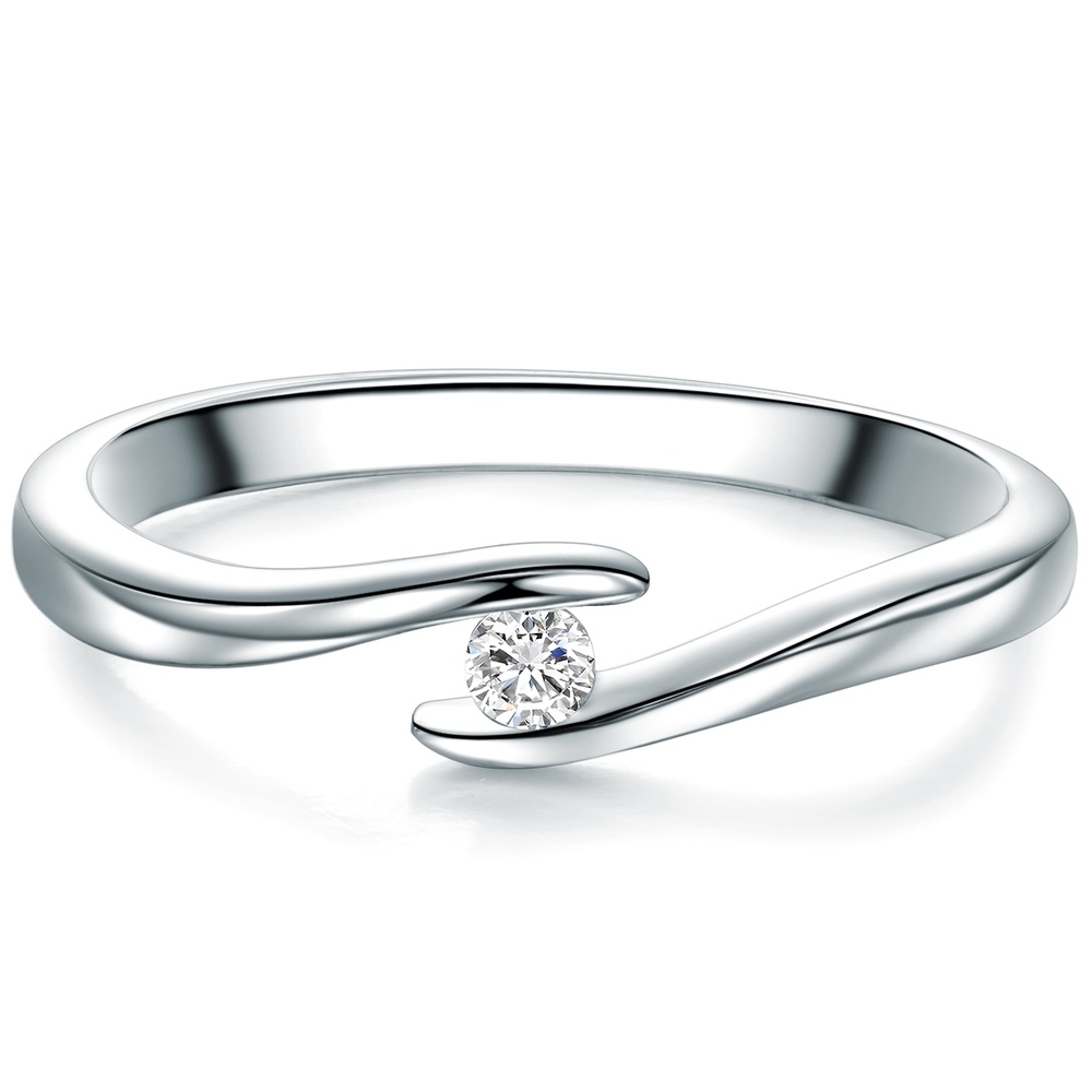 Trilani Bague en argent Argent sterling Oxyde de zirconium (CZ) en Argent Bague