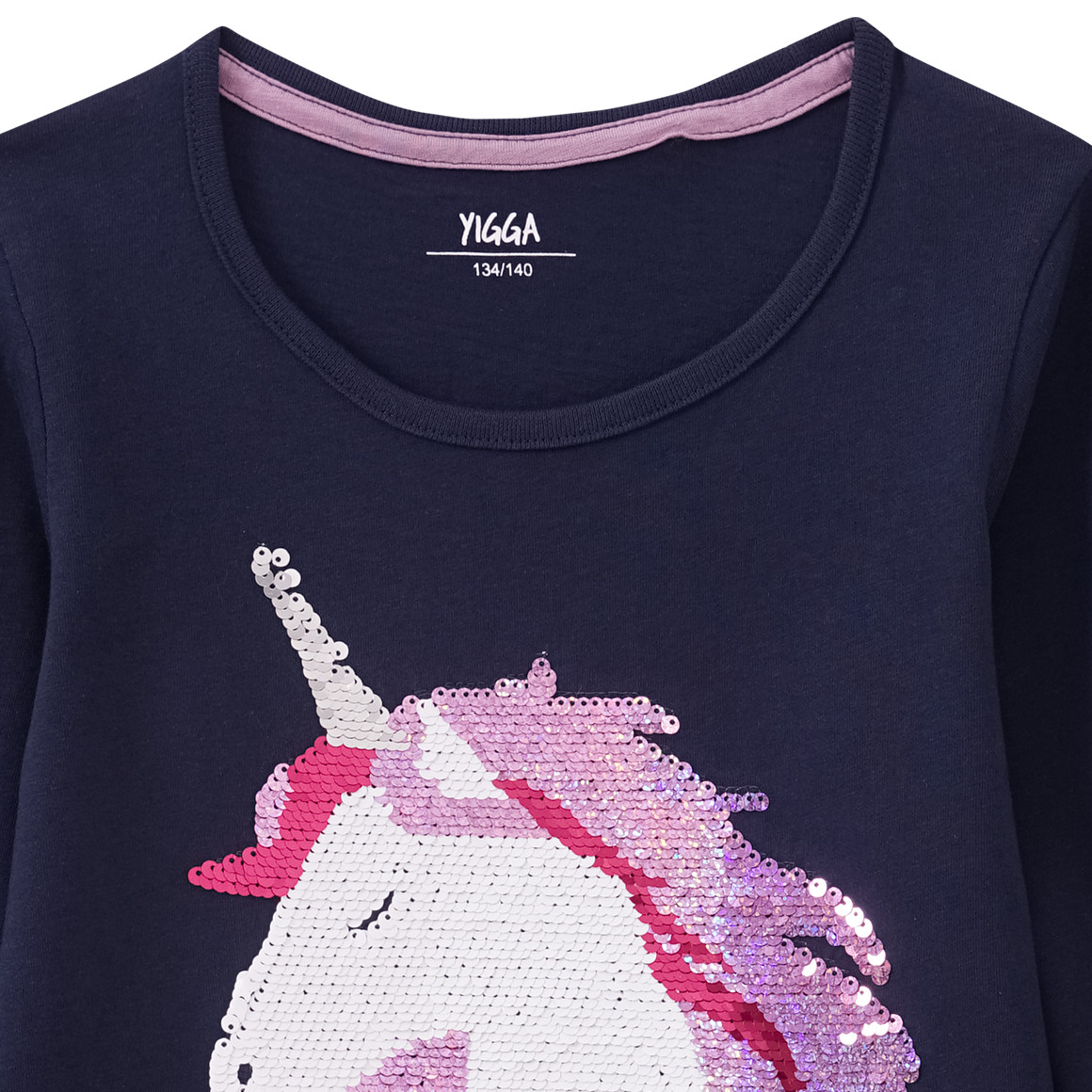 Mädchen Langarmshirt mit Wendepailletten