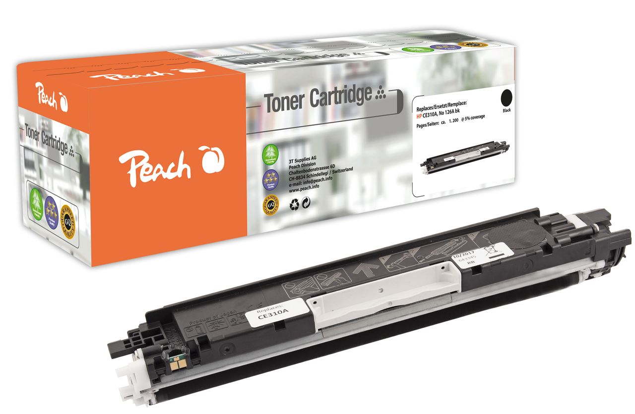 Peach Tonermodul schwarz ersetzt HP No. 126A BK