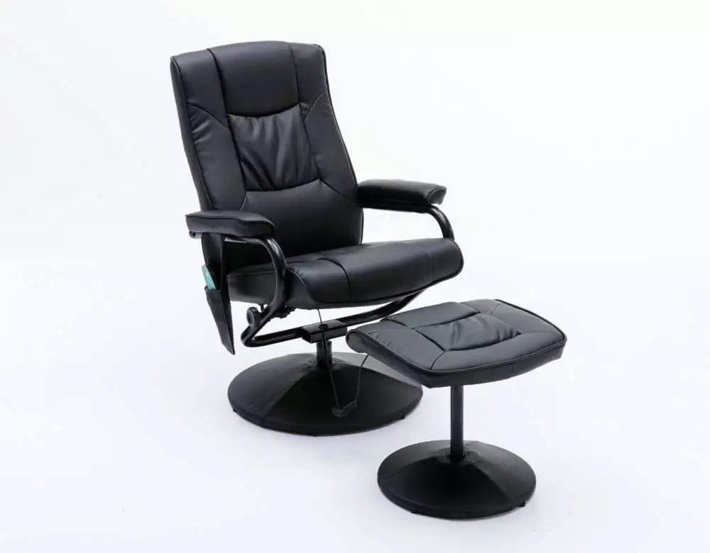 Happy Home Happy Home Massagesessel Relaxsessel mit Heizfunktion & Fußhocker schwarz