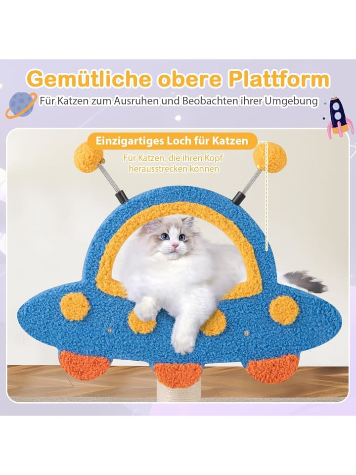 COSTWAY Kratzbaum Klein UFO-förmig in Blau günstig kaufen onesize