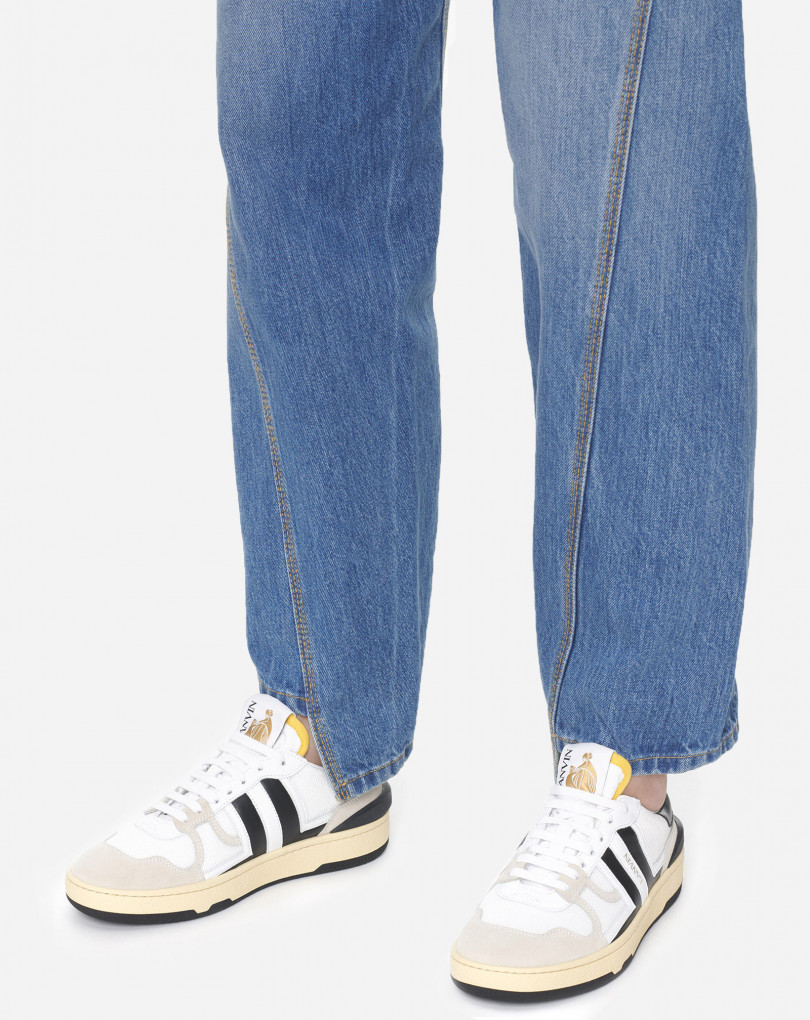 SNEAKERS BASSES CLAY EN MESH ET CUIR