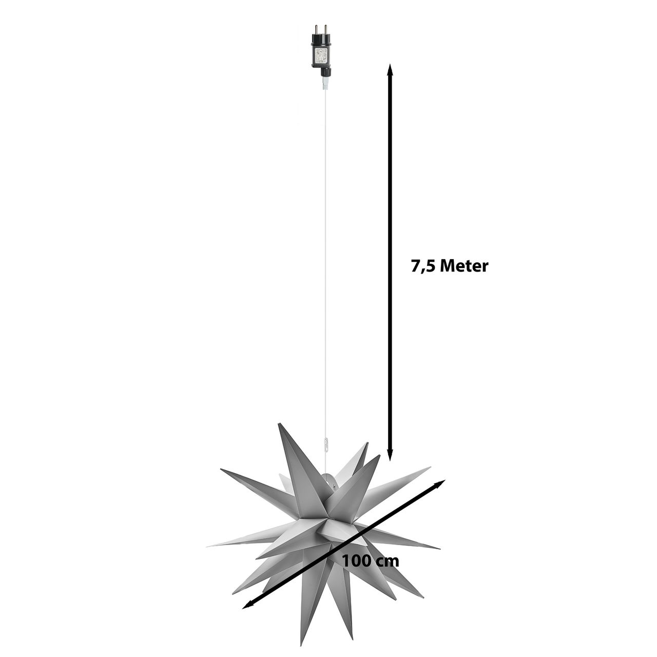 Weles AMARE LED Stern XXL Ø 100 cm grau
