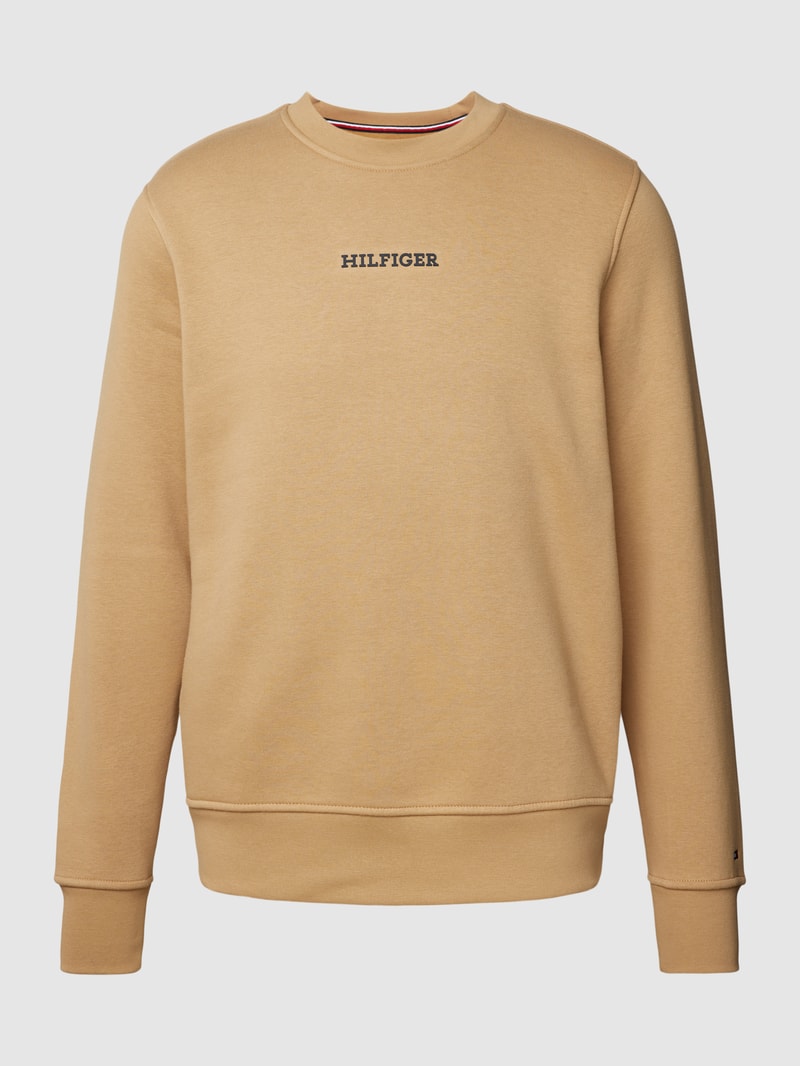 Sweatshirt mit Label-Print Modell 'MONOTYPE' in camel