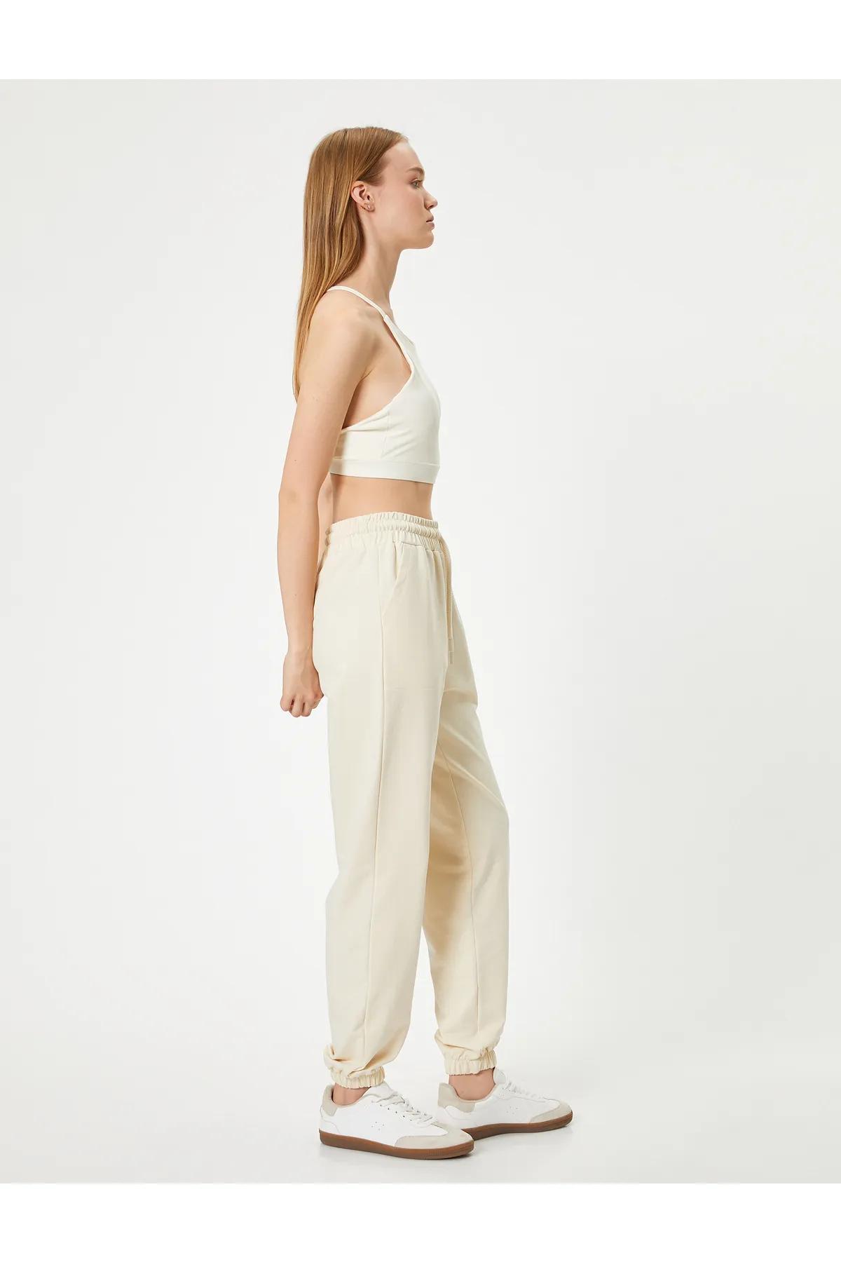 Koton  Jogger Jogginghose Sport Hohe Taille Tasche Bindegürtel Baumwolle Bequeme Passform