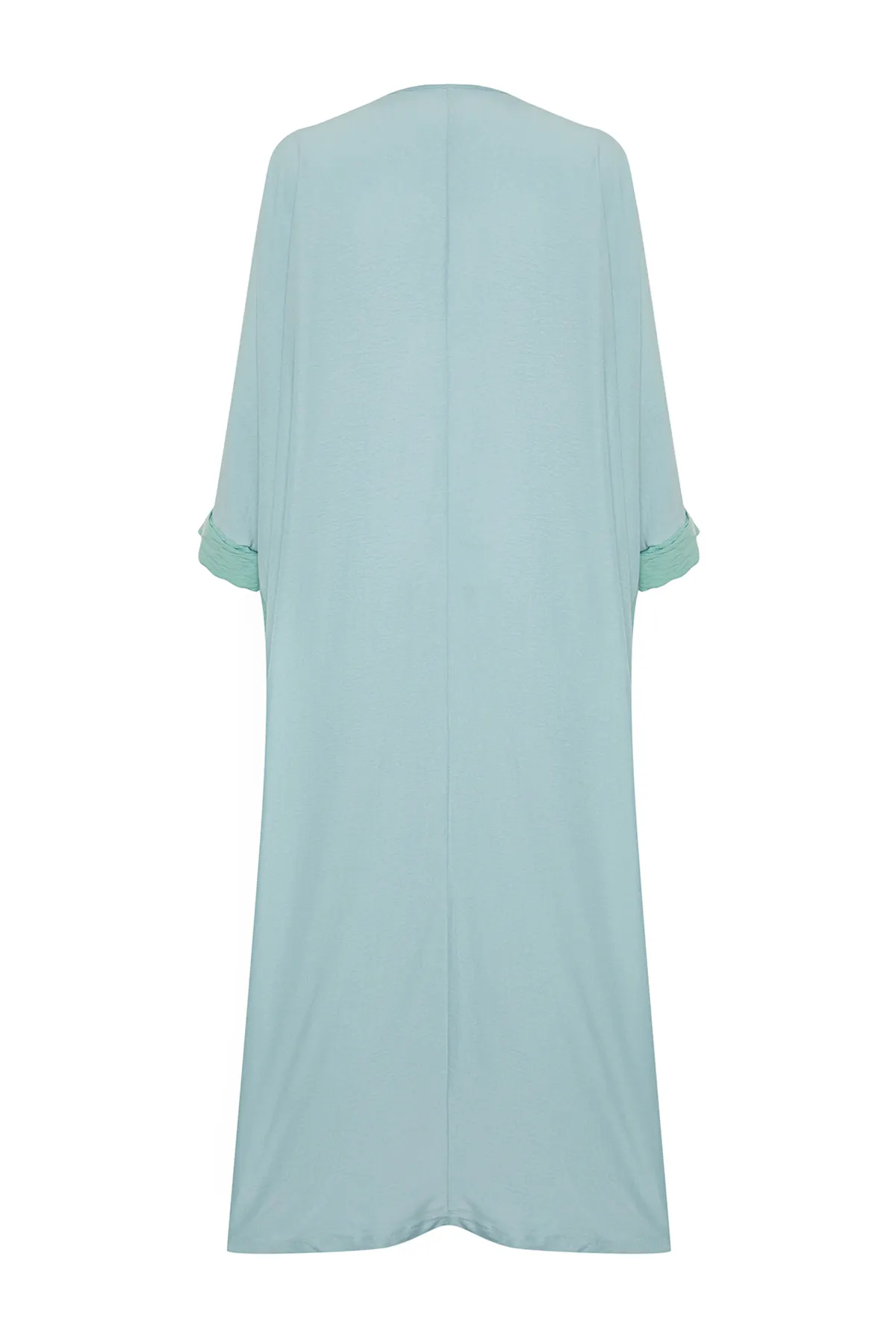 Trendyol Modest  Khakifarbene, lange gewebte Kappe mit Farbblock und Gürtel & Ferace TCTSS24KF00002