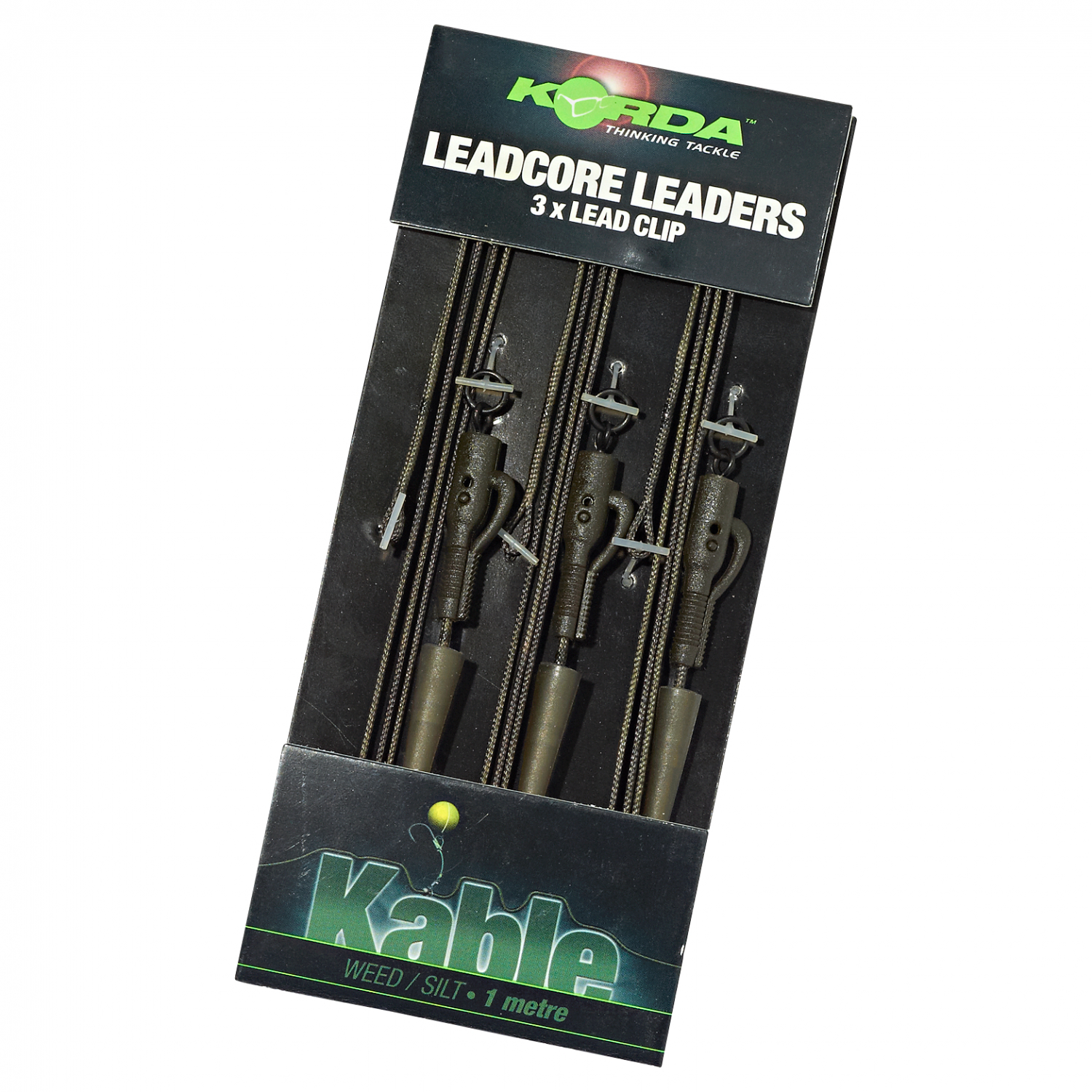 Korda Ring Swivel Leadcore Leader (weed/silt/grün)