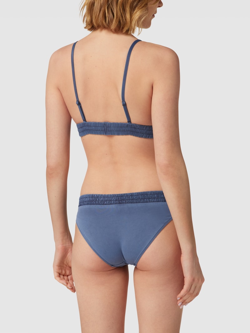 Bikini-Oberteil mit Label-Patch in hellblau