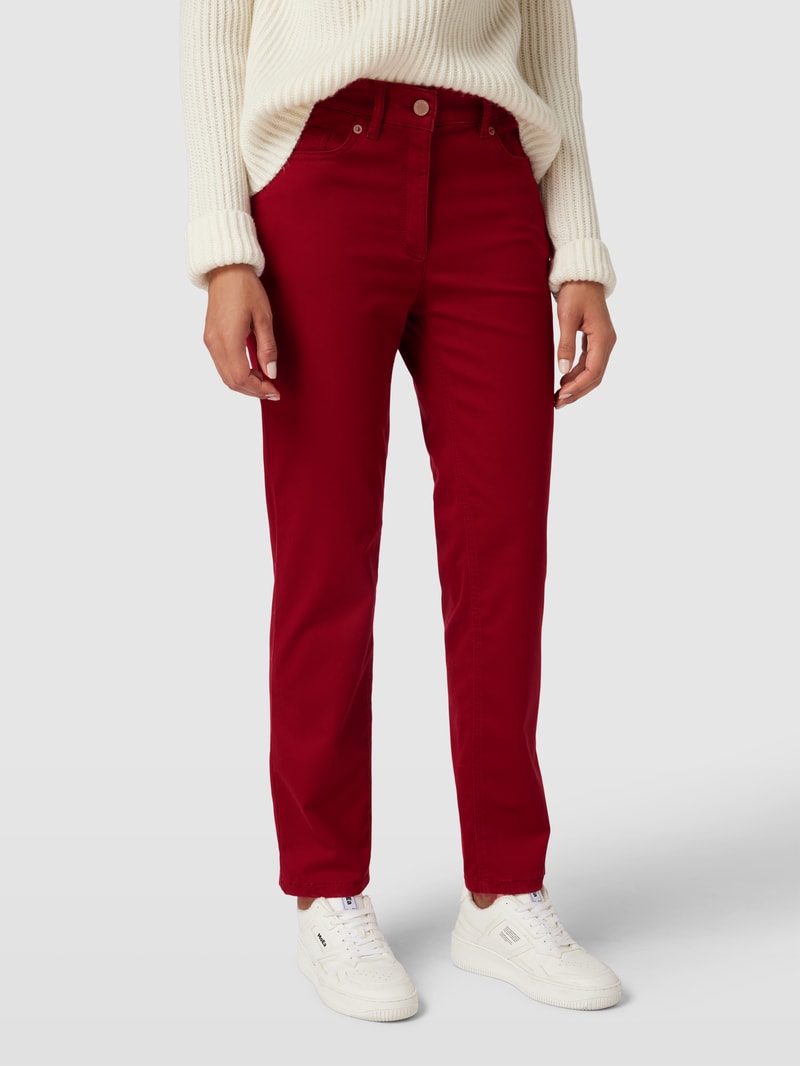 Comfort Fit Jeans im 5-Pocket-Design Modell 'GRETA' in rot