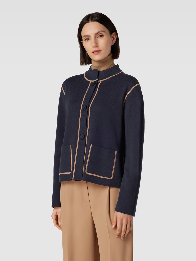 Blazer mit Viskose-Anteil und Knopfverschluss in marineblau