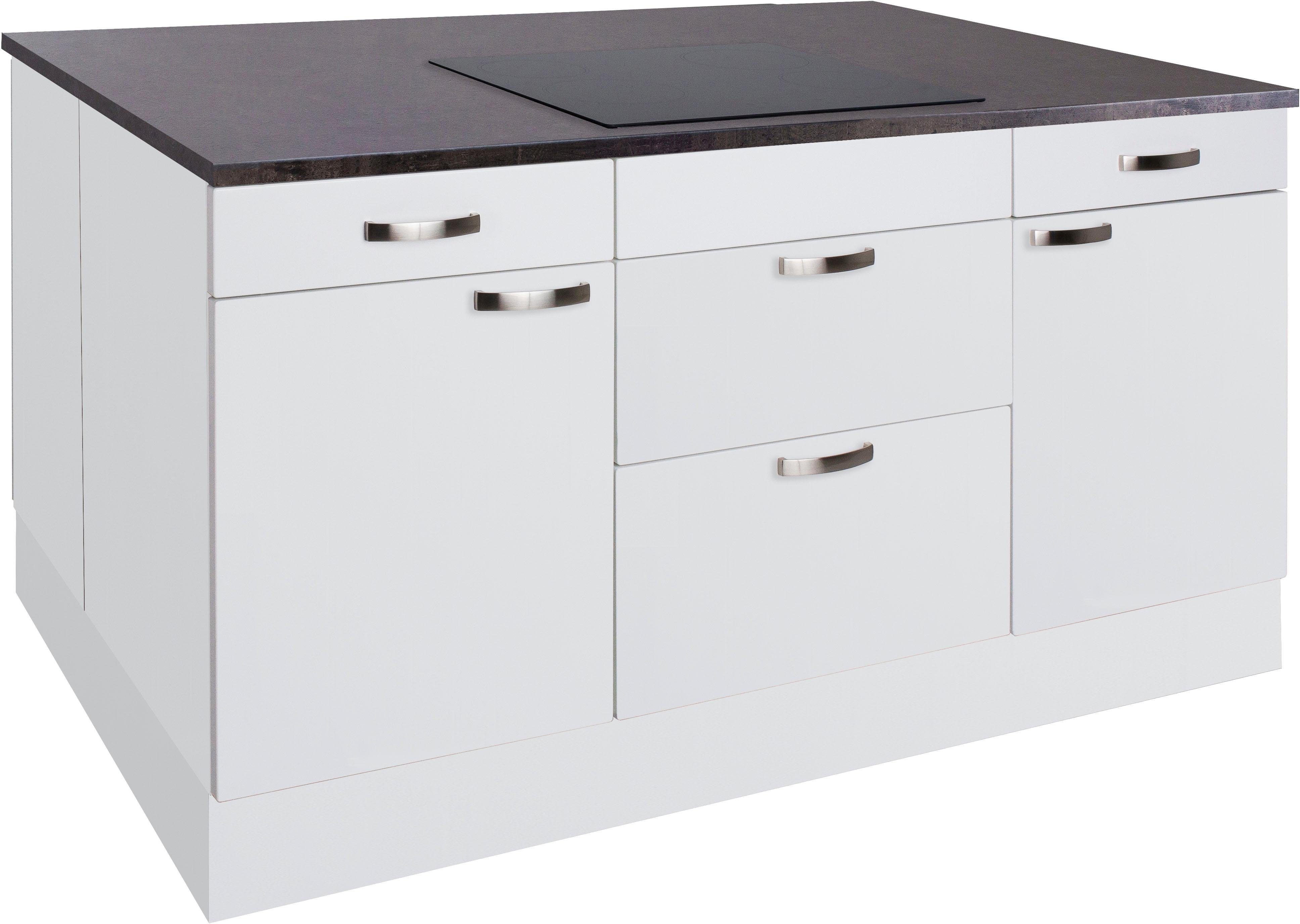 OPTIFIT Kücheninsel Cara, Vollauszüge und Soft-Close-Funktion, Stellbreite 160 x 95 cm
