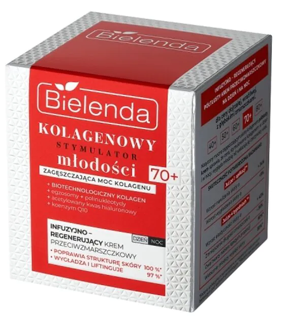 „Bielenda Collagen Youth Stimulator“ infuzinis-regeneruojantis kremas dienai/nakčiai 70+