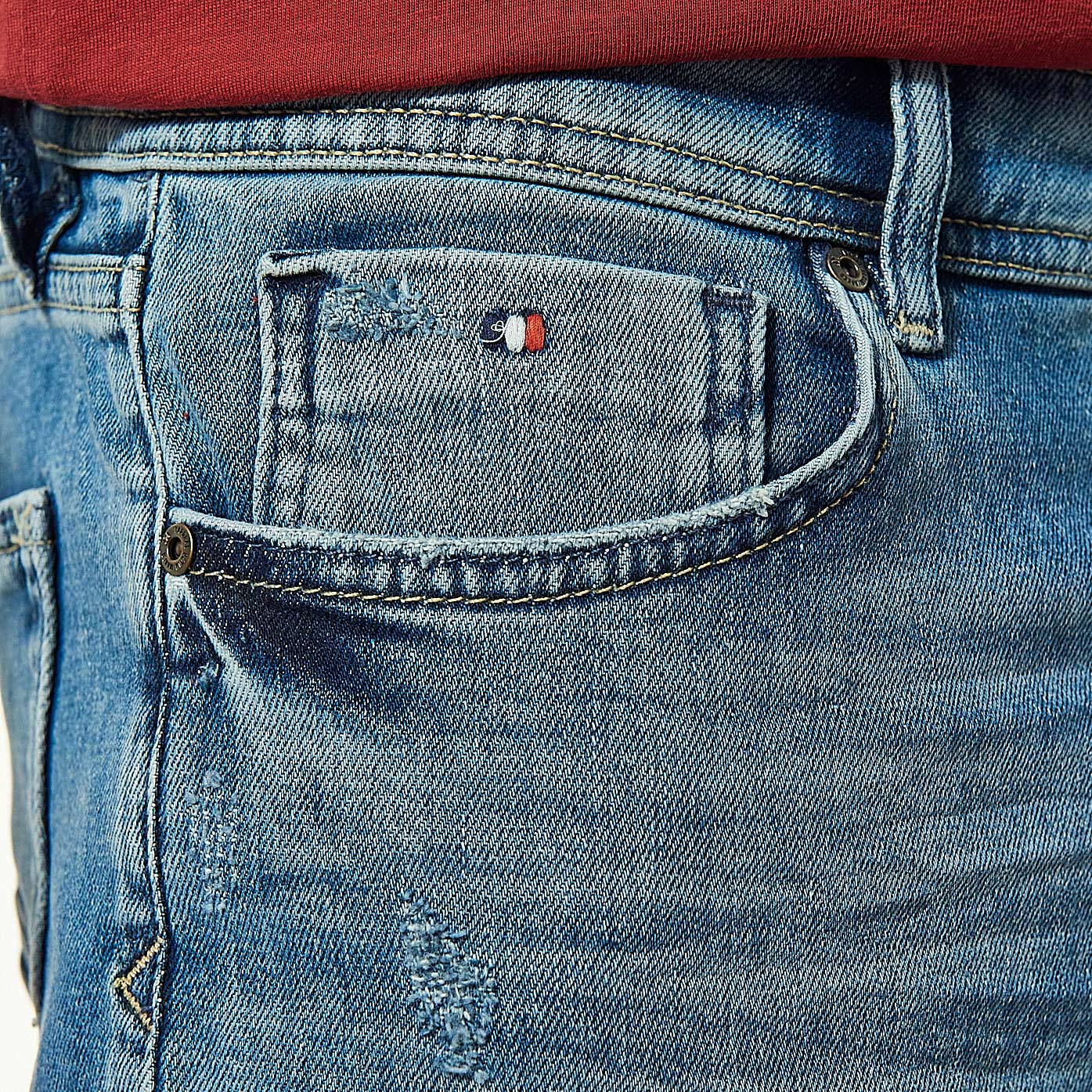 VITO   Bermuda straight en jean Homme