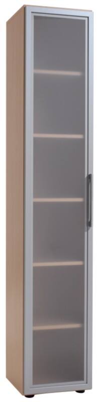 Geramoebel Aktenschrank Speed Office 5 Fachböden 2 Glastüren Griff rechts Buche 400 x 420 x 2.160 mm