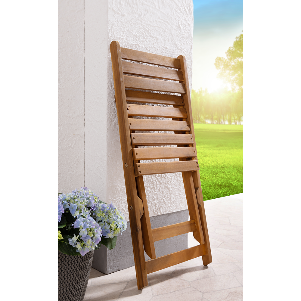 HC Garten & Freizeit Balkonset Klappstühle 3tlg. Klapptisch Ø 60cm Rund Akazie