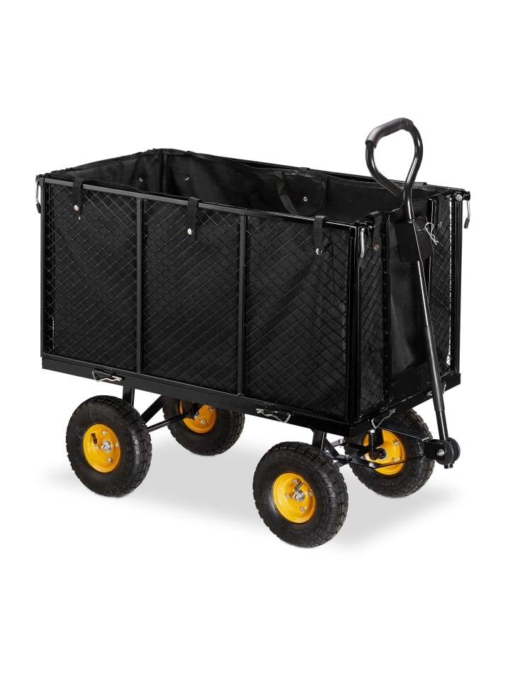 relaxdays Handwagen in Schwarz günstig kaufen onesize