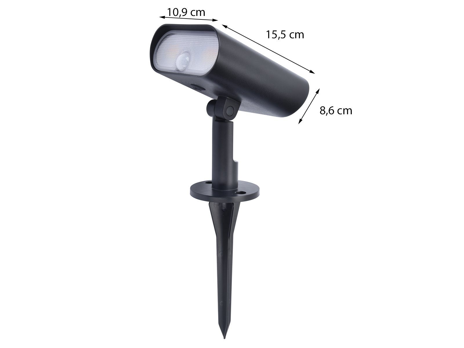 meineWunschleuchte LED Gartenstrahler, Bewegungsmelder, LED fest integriert, Warmweiß - Tageslichtweiß & RGB, 2er SET Solarstrahler, Solarlicht Garten beleuchten m. RGB Farbwechsel