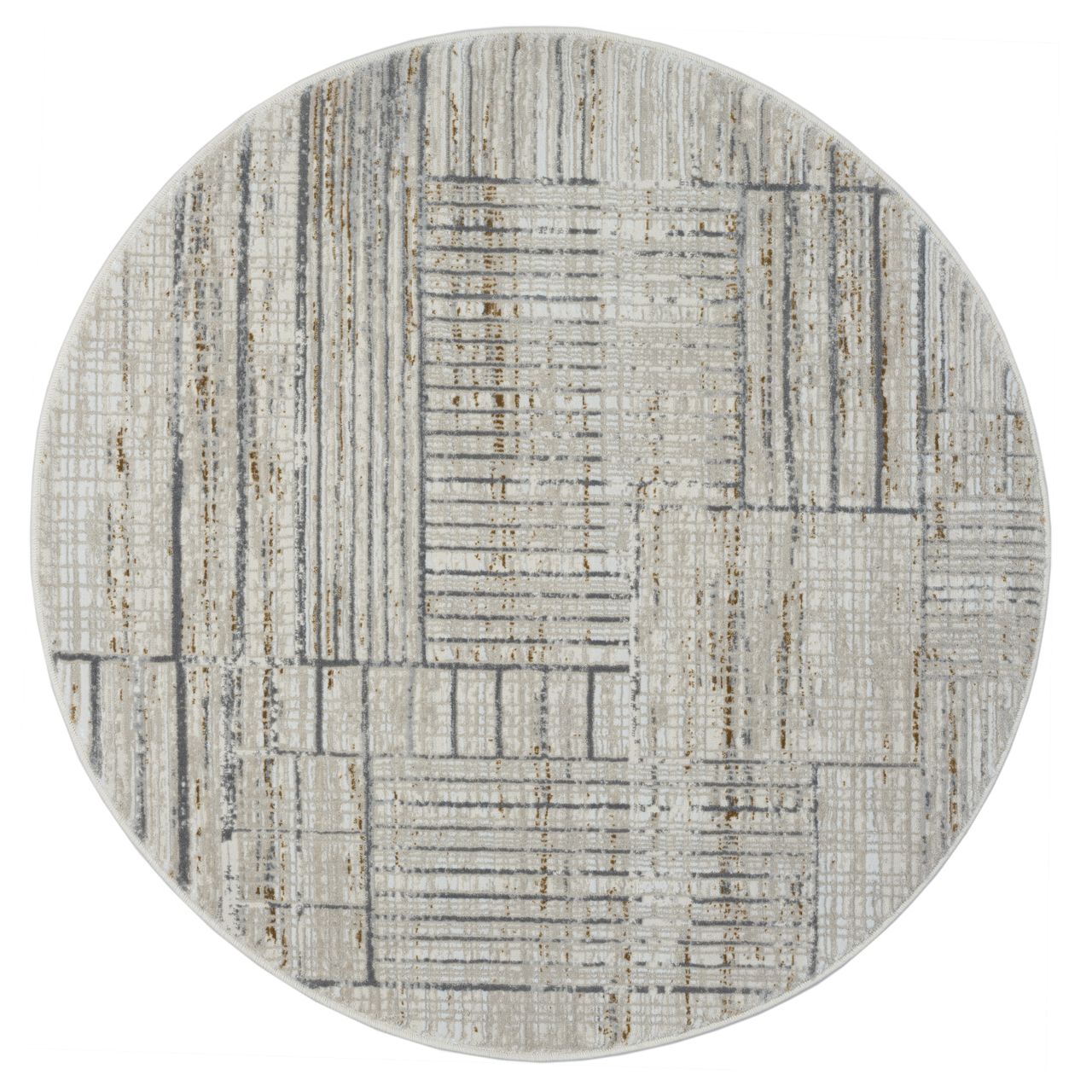 MyFlair Teppich  Riley , 120cm x 120cm, Farbe Beige, rund, Florhöhe 10mm