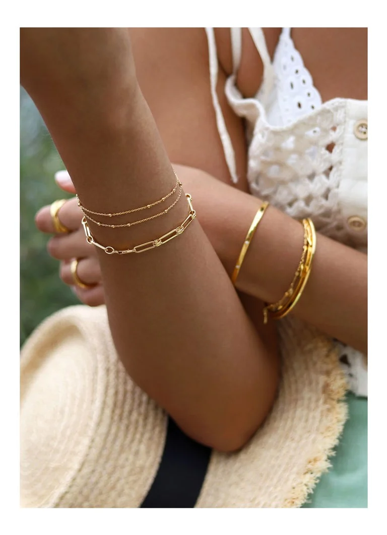 Missoma Double Chain link bracelet gold-plated