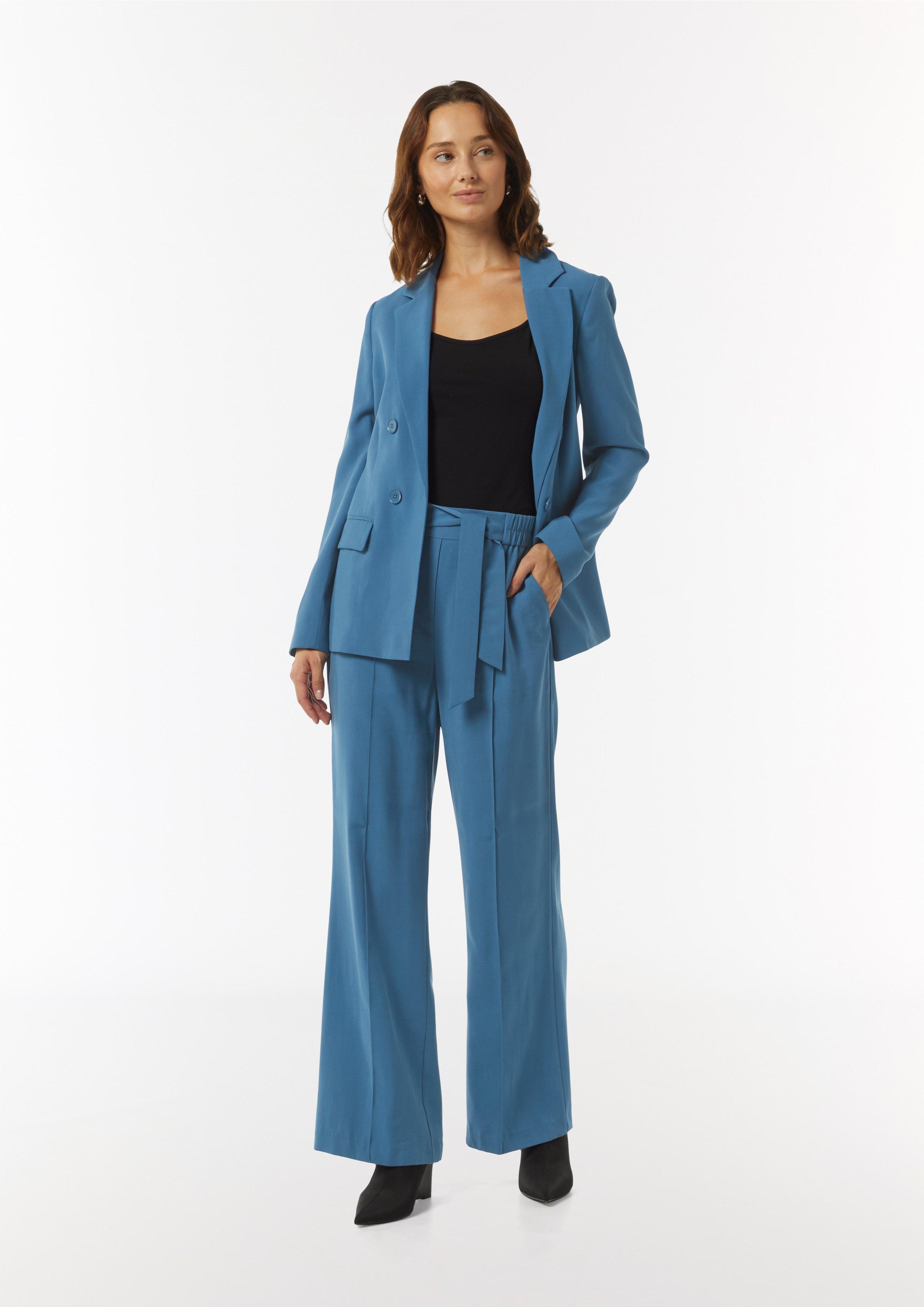 High Waist-Schlupfhose mit Piquestruktur - royalblau