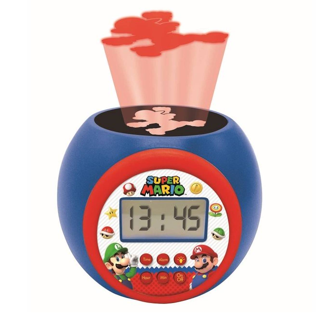 Réveil projecteur Super Mario fonction minuteur bleu