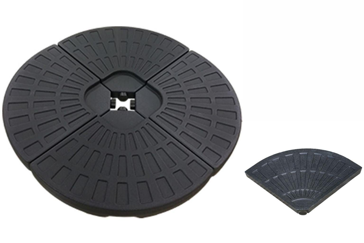 Bigbuy Schirmhalter Fuß für Sonnenschirm 48 x 48 x 7,5 cm Schwarz Polyäthylen