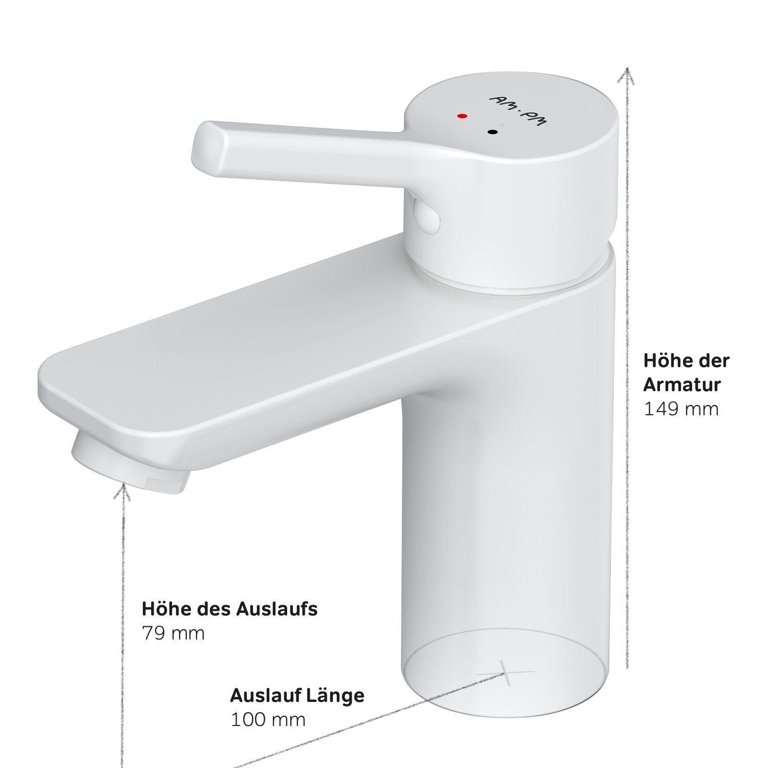 AM.PM Waschtischarmatur Waschbeckenarmatur Wasserhahn Bad Badarmatur Mischbatterie Waschbecken (Mischbatterie) geräuscharme Kartusche, Waschtisch Mischbatterie Badezimmer