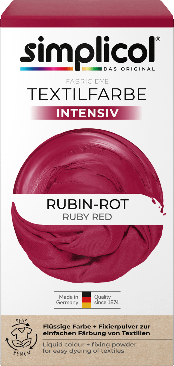 Textilfarbe intensiv Rubin-Rot, 1 St