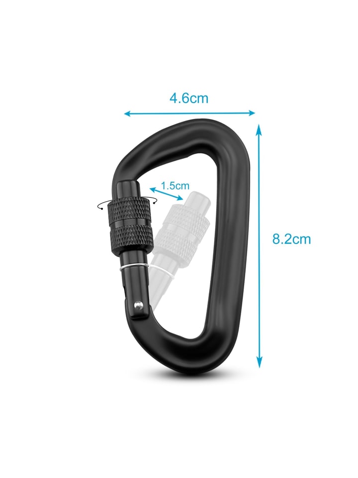 Intirilife 4er Set Karabiner in Schwarz günstig kaufen onesize