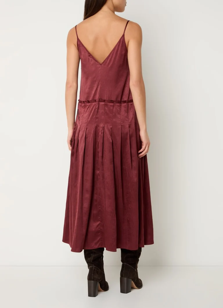 Max & Co Curly satin midi dress with spaghetti straps