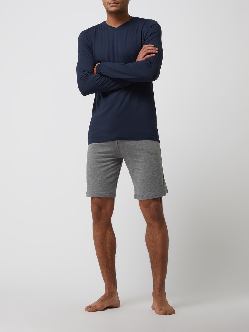 Lounge-Hose mit Stretch-Anteil in mittelgrau meliert