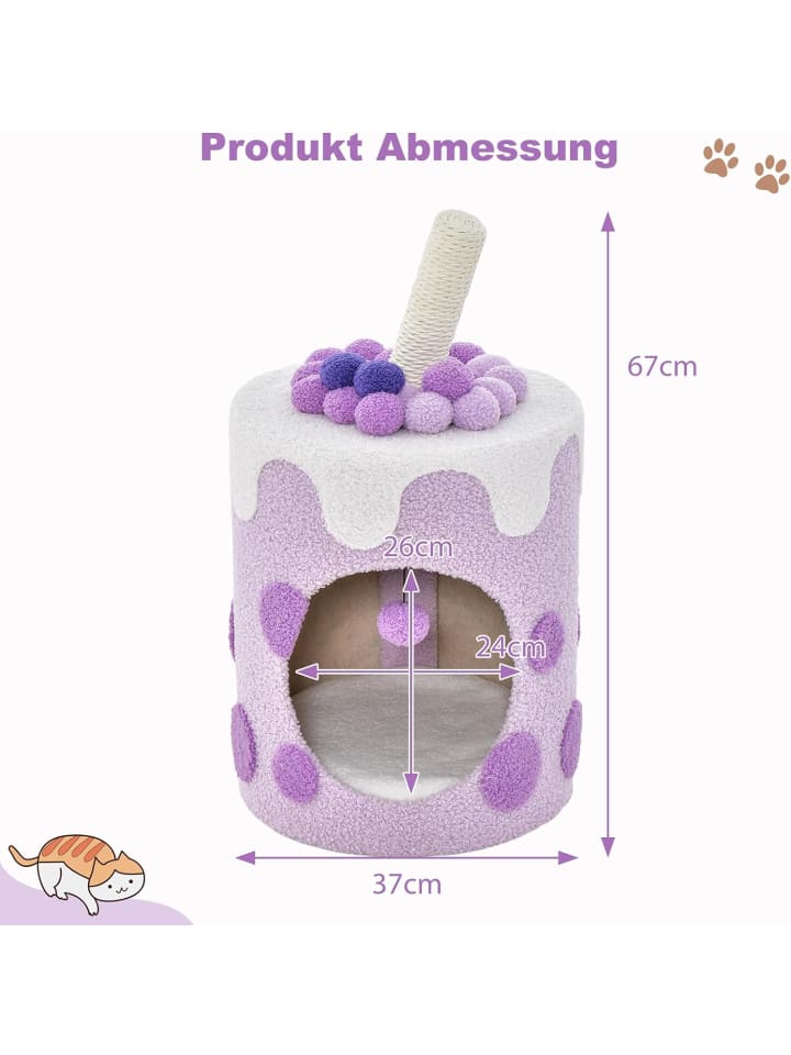 COSTWAY Kratztonne 37x37x67cm in Lila günstig kaufen onesize