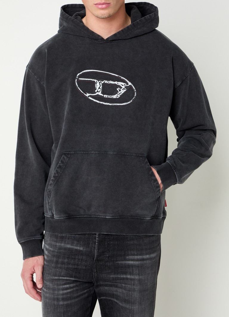 Felpa con cappuccio Diesel S-Boxt-Hood-Q7 con logo stampato