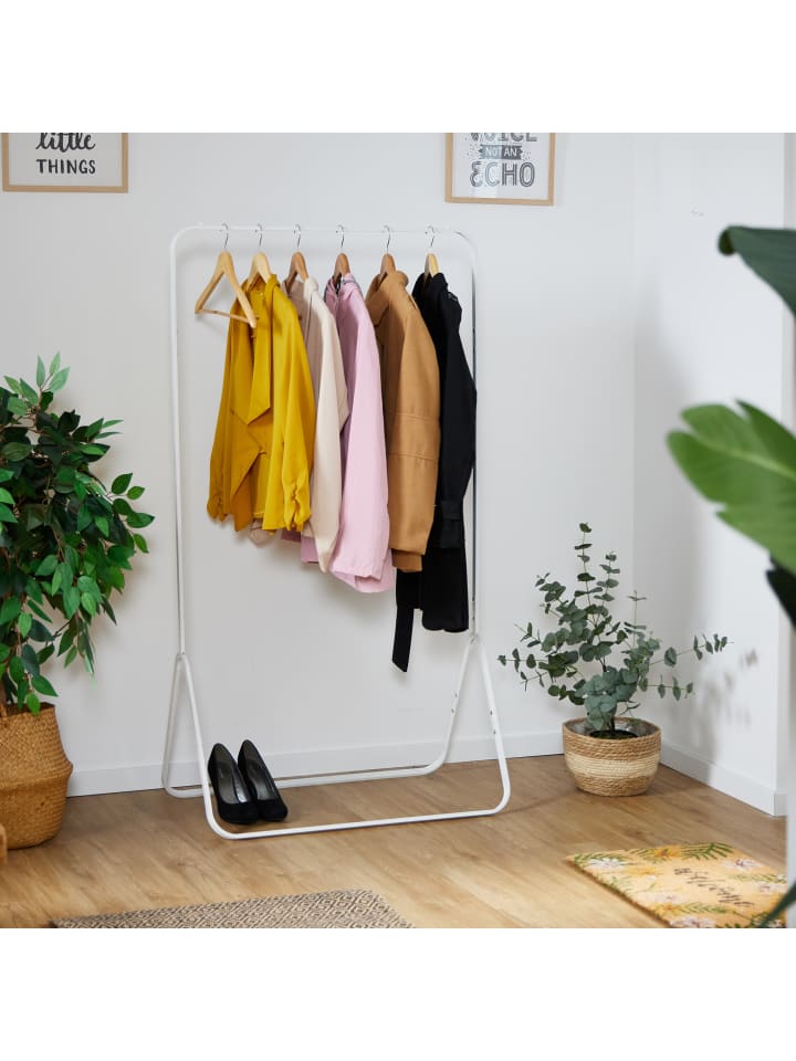 relaxdays Kleiderständer in Weiß - (B)80 x (H)146 x (T)44 cm günstig kaufen onesize