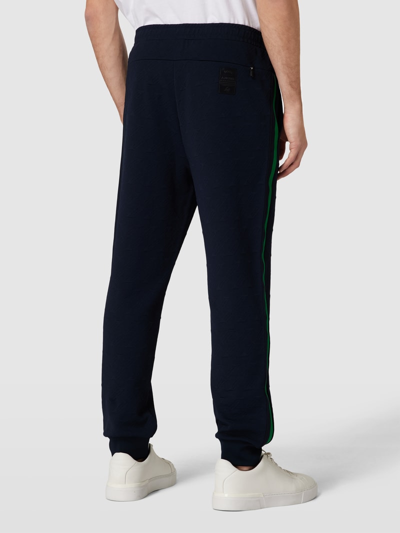 Sweatpants mit Label-Stitching Modell 'Hover' in marineblau
