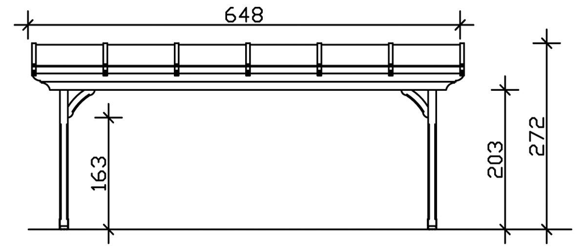 Skanholz Terrassendach Ravenna, BxT: 648x250 cm, Bedachung Doppelstegplatten, 648 cm Breite, verschiedene Tiefen