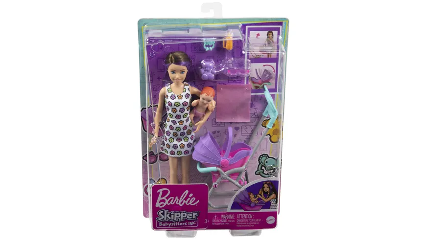 Barbie „Skipper Babysitters Inc.“-Puppe und Kinderwagen-Spielset, für Kinder ab 3 Jahren