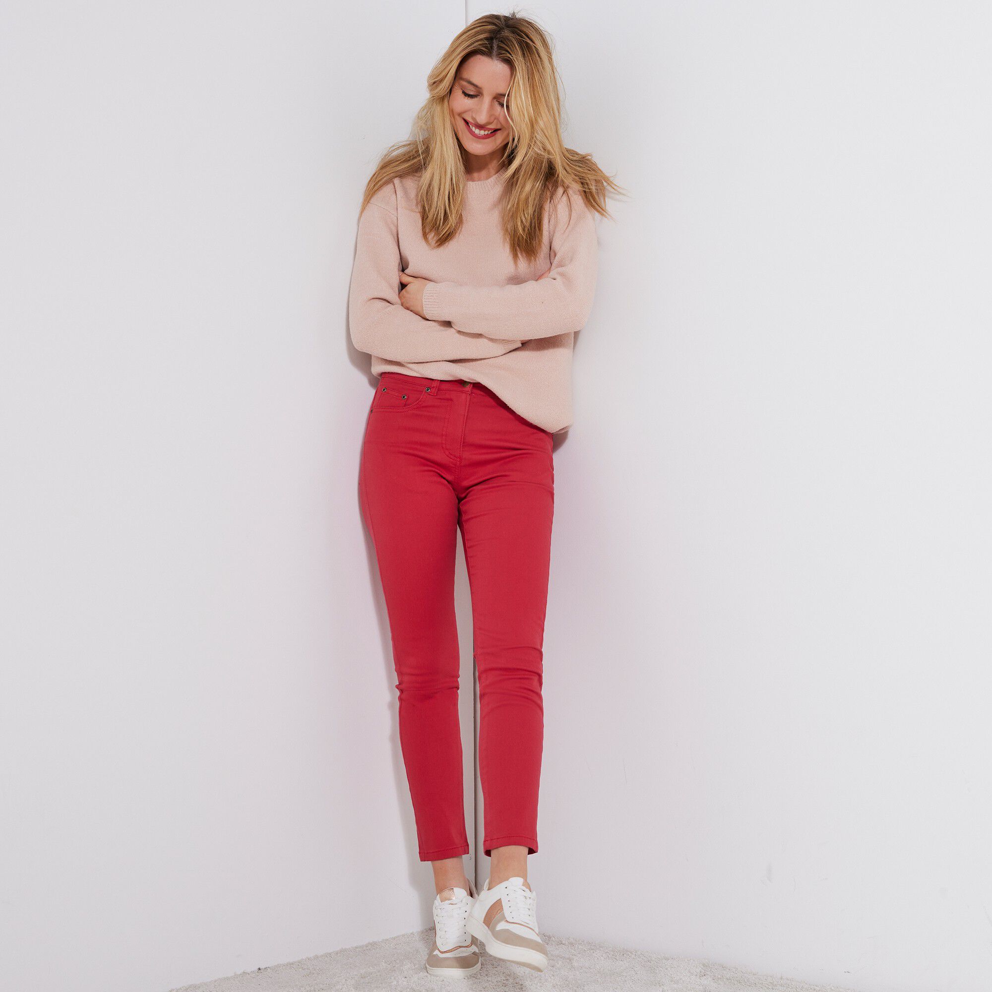 Pantalon 7/8ème fuselé stretch uni