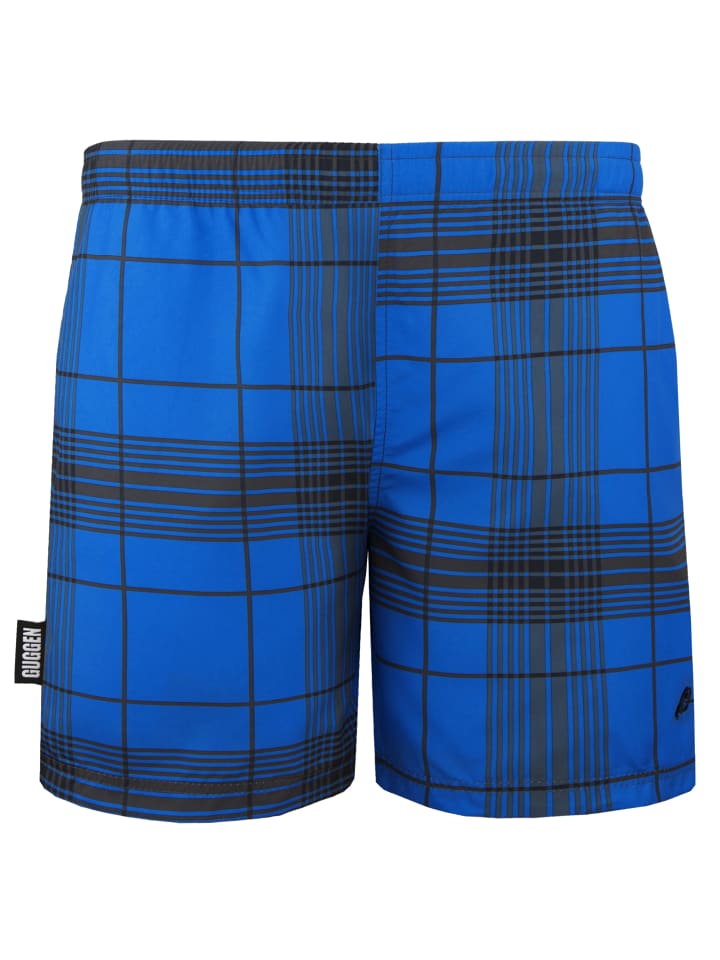 GUGGEN MOUNTAIN Badehose Kariert in Blau günstig kaufen