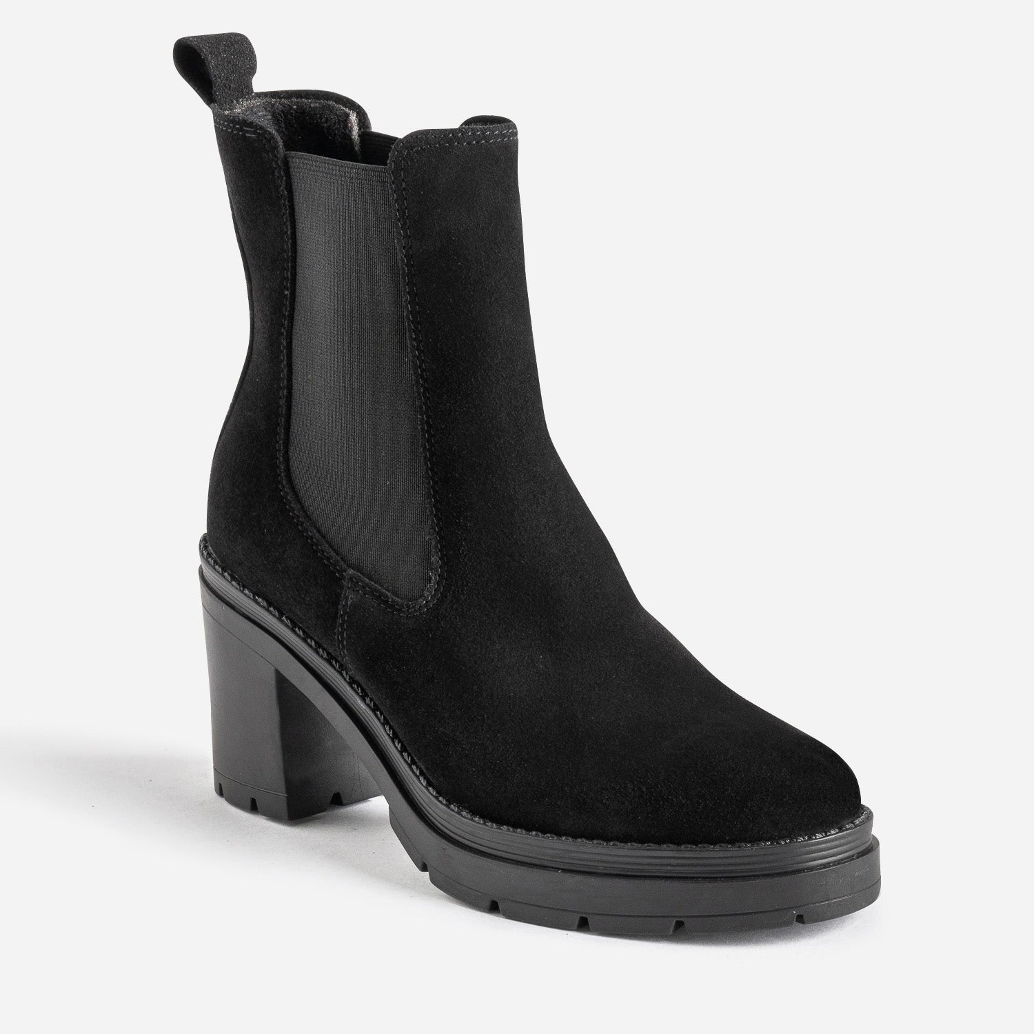 Chelsea boots TEXTO noir en cuir velours