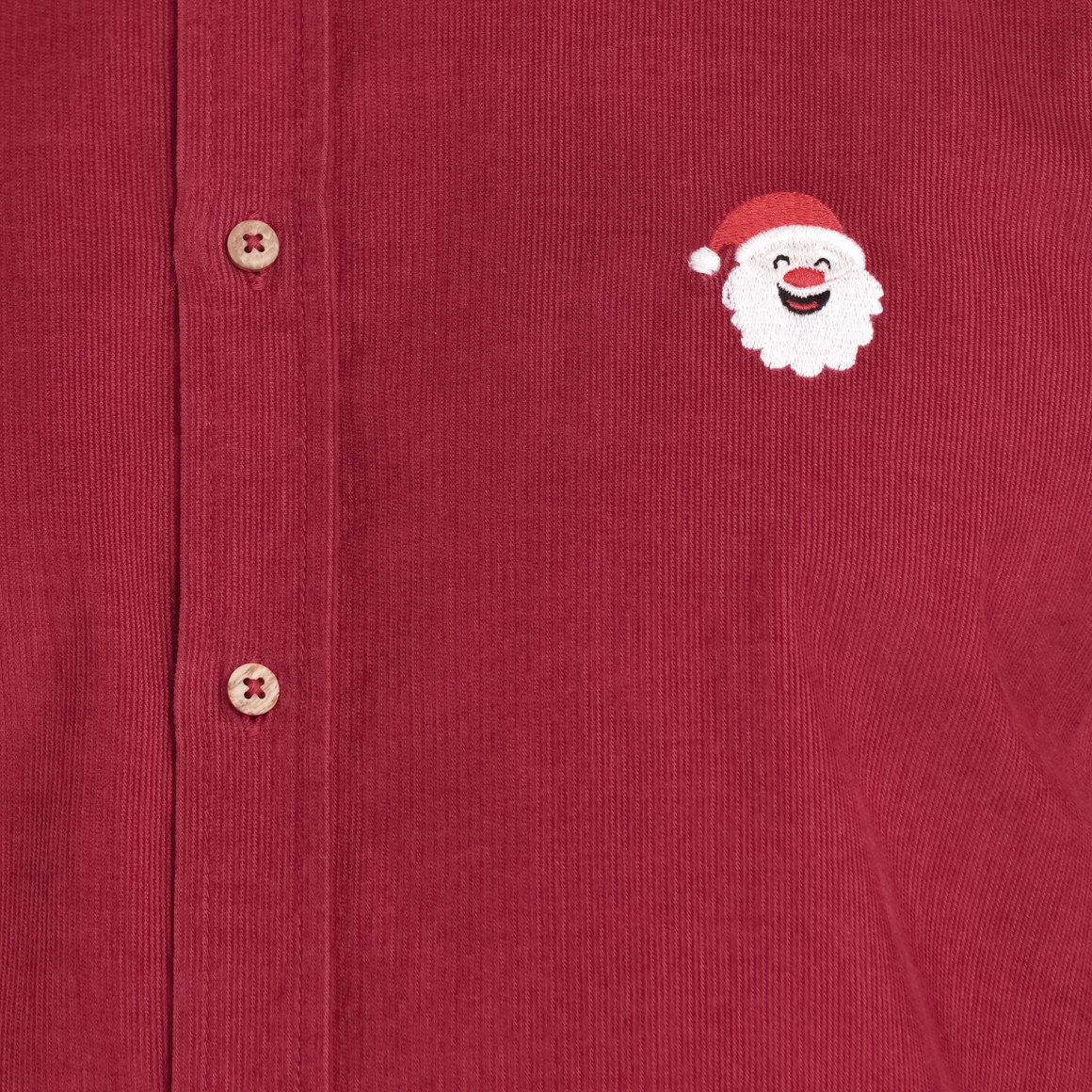 Herren Weihnachtshemd aus Cord rot