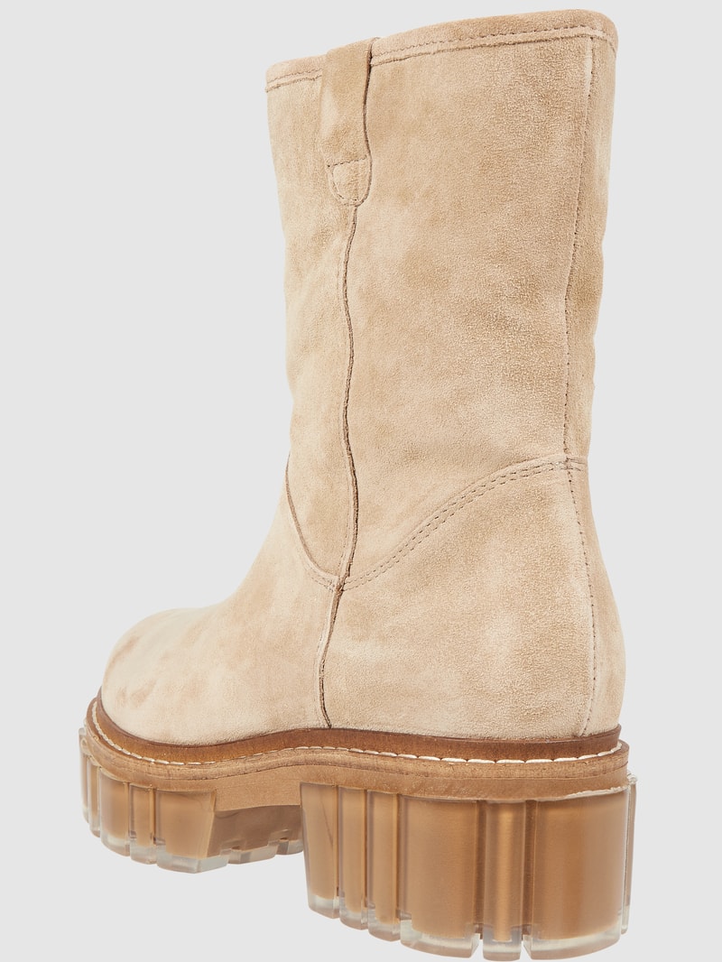 Boots in Veloursleder-Optik in camel