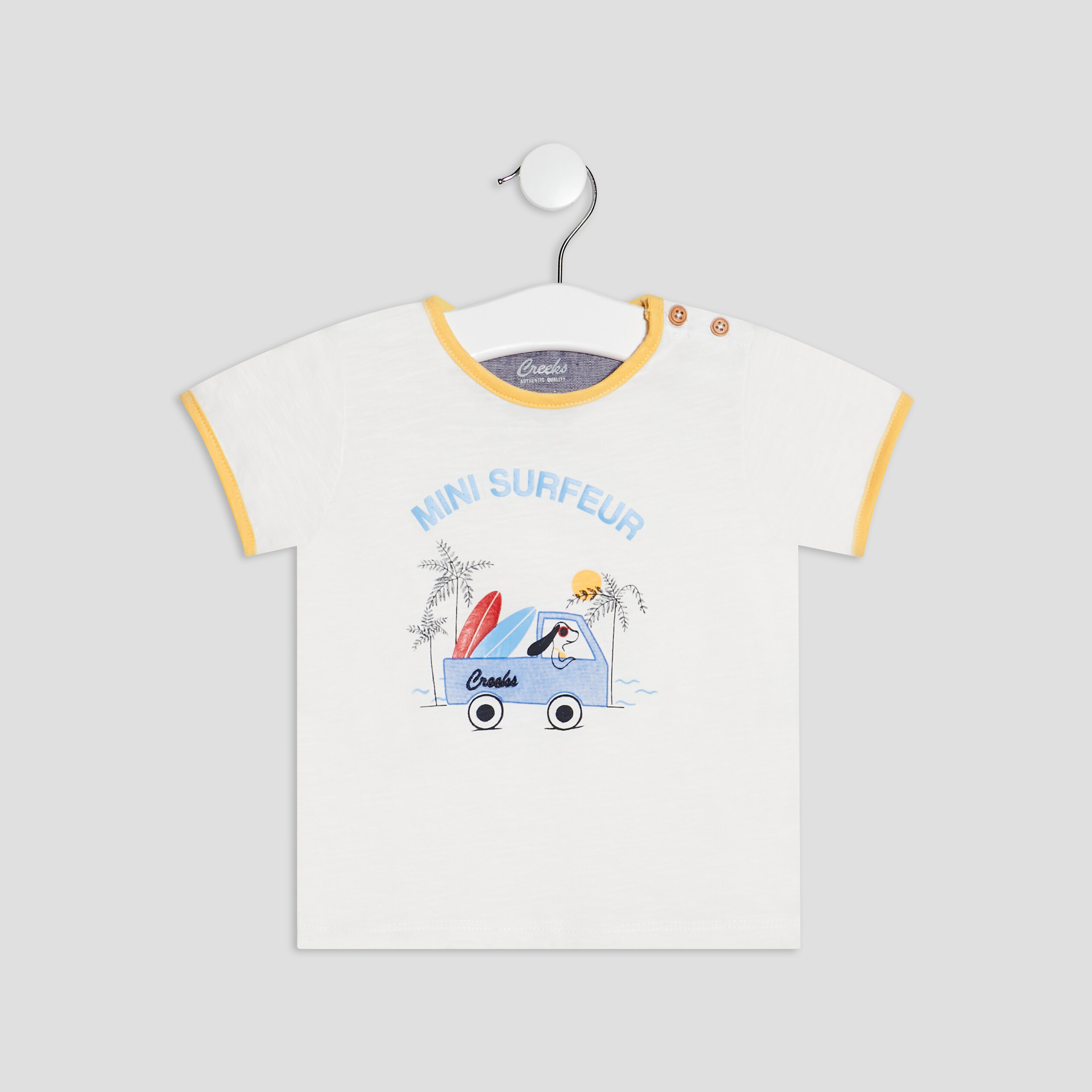 T-shirt manches courtes Creeks blanc bébé garçon | La Halle