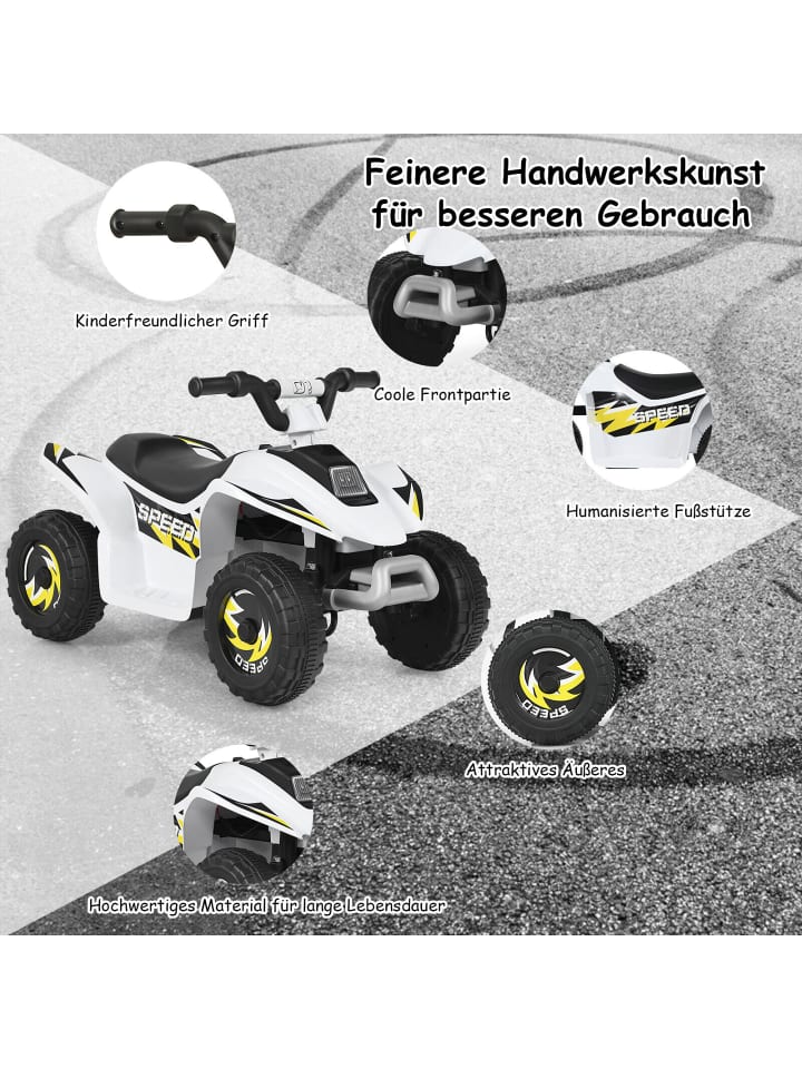 COSTWAY 6V Elektro Quad ab 3 Jahren in Weiß günstig kaufen 40 cm