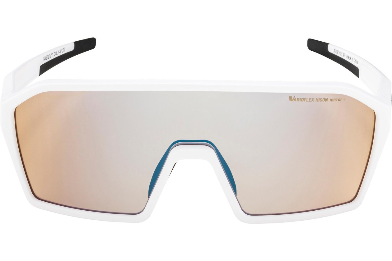 Alpina Ram Q-Lite V white matt / blue mirror lens