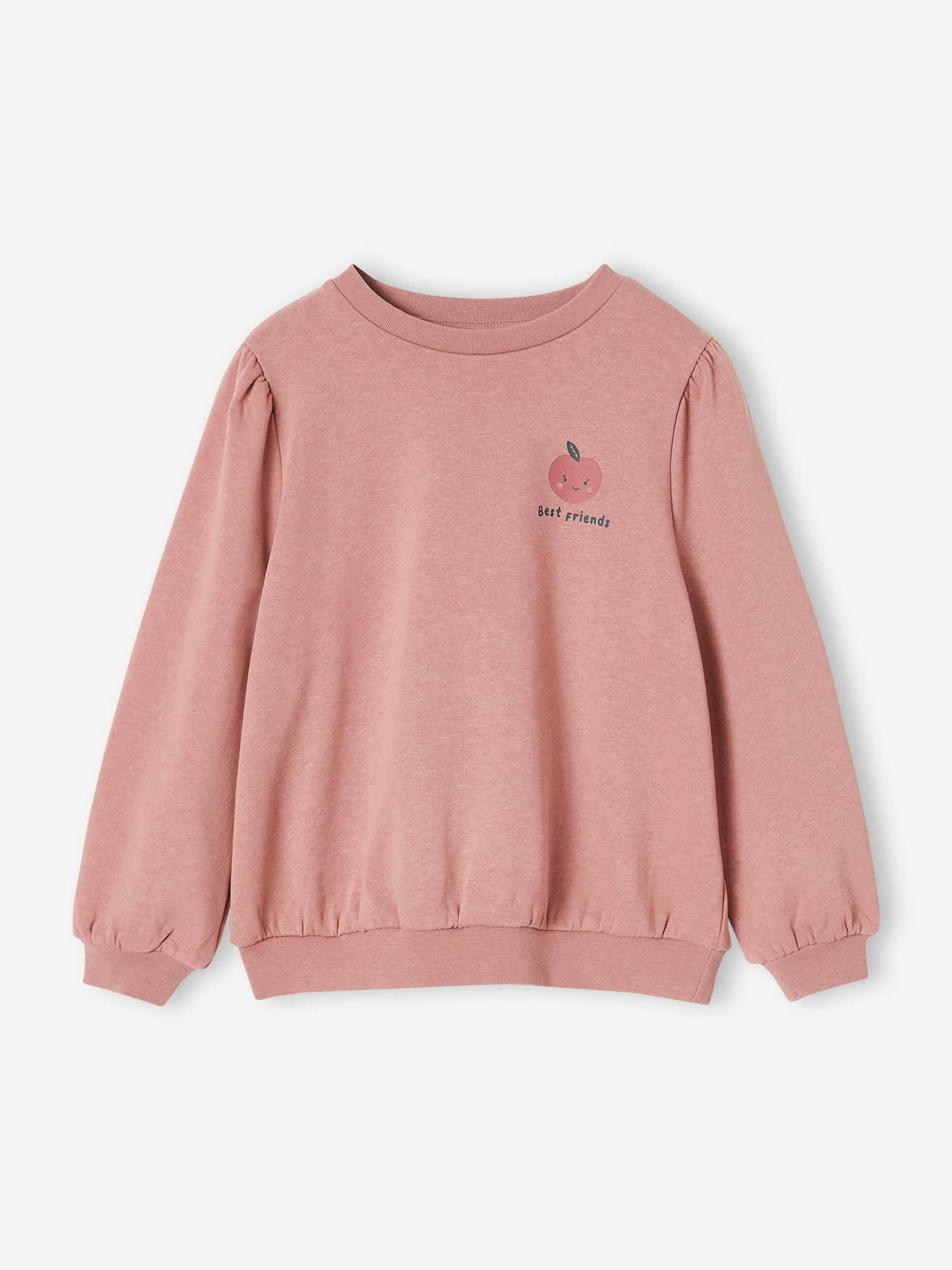Vertbaudet Mädchen Set: Sweatshirt & Leggings - altrosa bedruckt/apfel