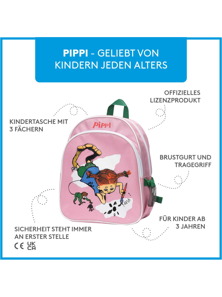 Pippi Langstrumpf Rucksack Pippi Langstrumpf in rosa günstig kaufen onesize