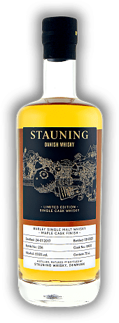 Stauning 2017/2022 Rye Maple Syrup Finish Single Cask 57,6% Stauning 2017/2022 Rye Maple Syrup Finish Single Cask 57,6%  Alter 17/22 - 0,7	 Liter - Vol 57,6%
