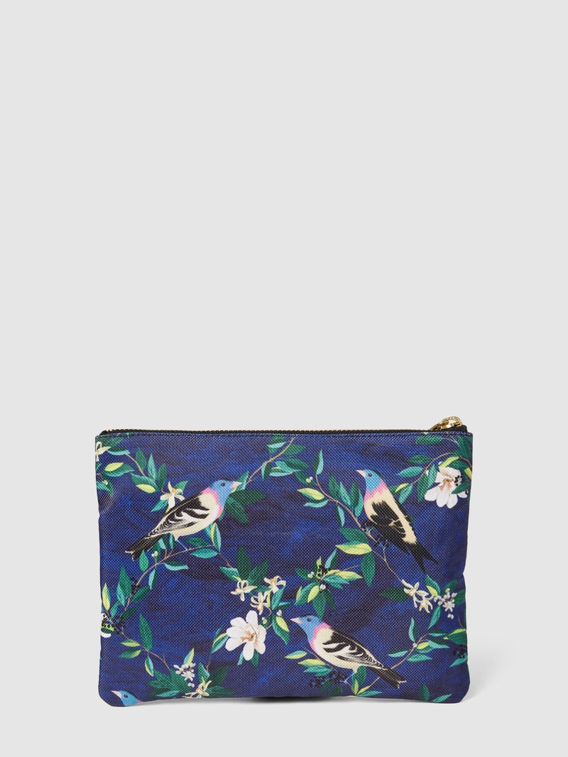 Pouch mit Allover-Muster Modell 'Malu' in marineblau