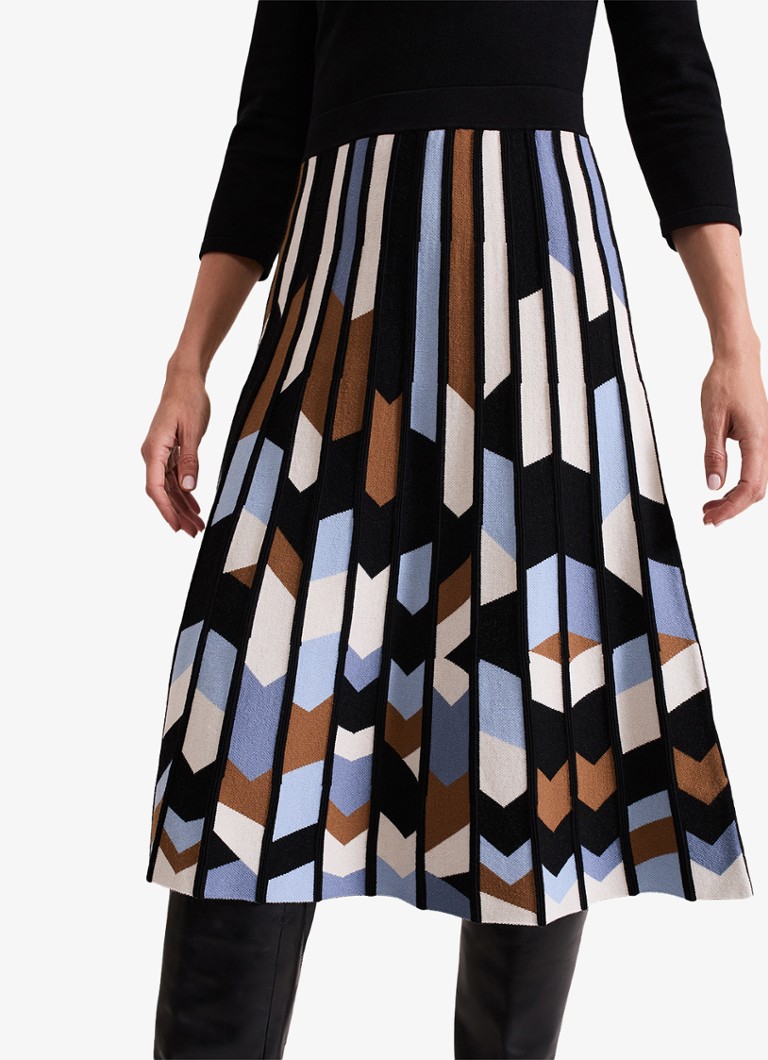 Vestido midi Phase Eight Maci, estampado y plisado.